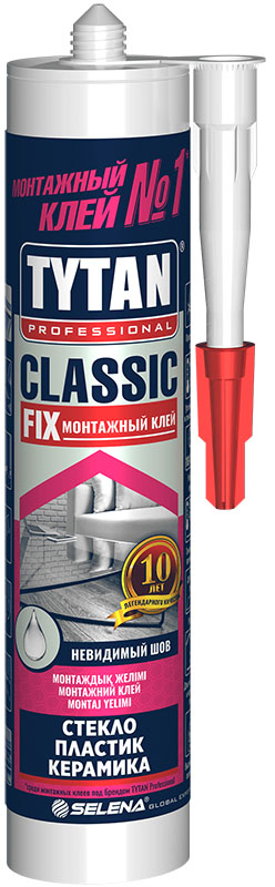 TYTAN PROFESSIONAL CLASSIC FIX клей монтажный каучуковый, картридж, прозрачный (310мл)