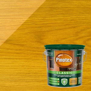 PINOTEX CLASSIC пропитка декоративная для защиты древесины до 8 лет, калужница (2,7л)