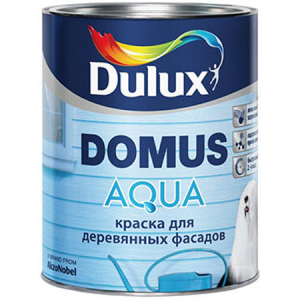 DULUX DOMUS AQUA краска водорастворимая для деревянных фасадов, полуматовая, база BC (1л)