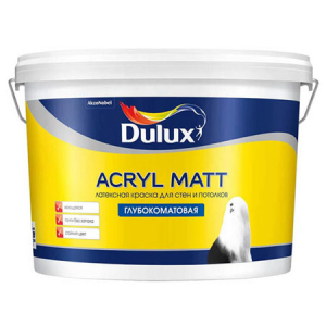 DULUX ACRYL MATT краска латексная для стен и потолков, глубокоматовая, база BC (9л)