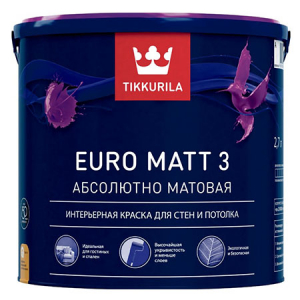Tikkurila Euro Matt 3 / Тиккурила Евро Мат 3 краска глубокоматовая латексная