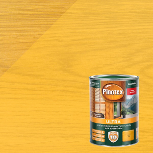 PINOTEX ULTRA лазурь защитная влагостойкая для защиты древесины до 10 лет, сосна (1л)