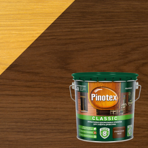 PINOTEX CLASSIC пропитка декоративная для защиты древесины до 8 лет, ореховое дерево (2,7л)