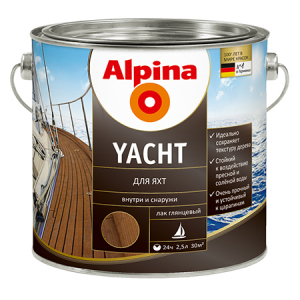 ALPINA YACHT лак яхтный, алкидный, глянцевый (0,75л)