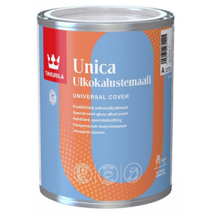 TIKKURILA UNICA краска алкидная для металла, дерева и пластика, полуглянцевая, база A (0,9л)