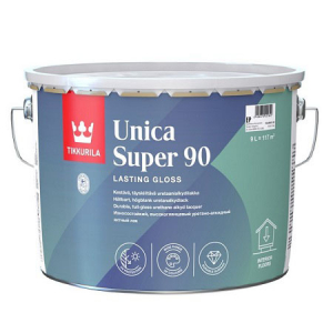 TIKKURILA UNICA SUPER 90 лак алкидно уретановый универсальный износостойкий, высокоглянцевый (9л)