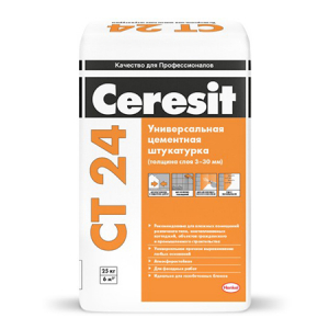 CERESIT CT 24 штукатурка для оснований из пено и газобетона, внутри и снаружи помещений (25кг)