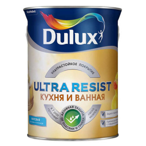 Dulux Ultra Resist | Дюлакс Ультра Резист Кухня и Ванная моющаяся краска для стен матовая   