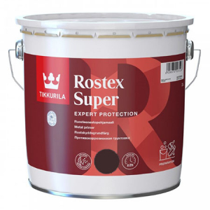 TIKKURILA ROSTEX SUPER грунтовка для металла противокоррозийная, матовая, красно коричневый (3л)