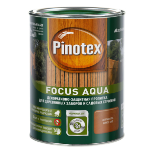 Pinotex Focus Aqua / Пинотекс Фокус Аква защитная пропитка для деревянных заборов и садовых строений   