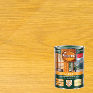 PINOTEX ULTRA лазурь защитная влагостойкая для защиты древесины до 10 лет, база под колеровку (1л)