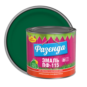 ТЕКС ФАЗЕНДА ПФ 115 эмаль алкидная, универсальная, зеленый (1,9кг)