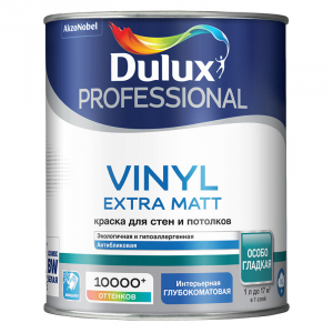 DULUX VINYL EXTRA MATT краска для стен и потолков, глубокоматовая, база BW (1л)