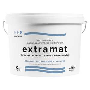 VINCENT EXTRAMAT краска интерьераная устойчивая к мытью, экстраматовая, база А (0,8л)