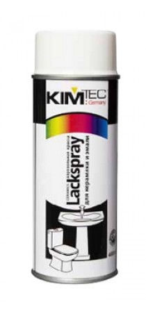 KIM TEC аэрозольная краска для керамики и эмали, белая (400мл)