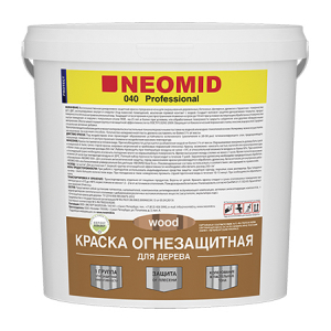 Neomid 040 / Неомид огнезащитная матовая краска для дерева и минеральных оснований внутри и снаружи 
