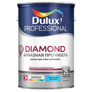 DULUX DIAMOND АЛМАЗНАЯ ПРОЧНОСТЬ краска для стен и потолков, износостойкая, матовая, база BC (4,5л)