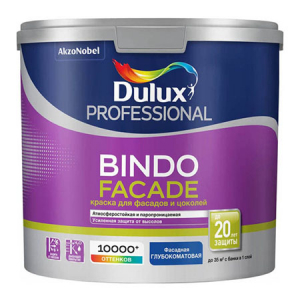 DULUX BINDO FACADE краска для фасадов и цоколей, защита от высолов, глубокоматовая, база BC (2,25л)