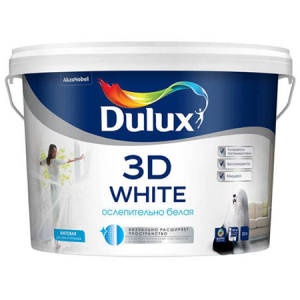 Водно-дисперсионная краска Dulux 3D White | Дюлакс 3Д Ослепительно белая краска с частицами мрамора   