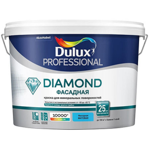 DULUX DIAMOND ФАСАДНАЯ краска для минеральных и деревянных поверхностей, матовая, база BW (10л)