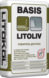 LITOKOL LITOLIV BASIS ровнитель для пола на цементной основе толщиной от 20 до 80 мм, серый (25кг)