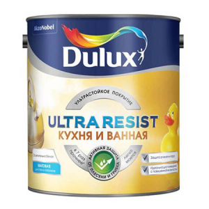 Моющаяся краска для стен Dulux Ultra Resist | Дюлакс Ультра Резист Кухня и Ванная матовая