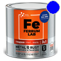 FERRUM LAB грунт-эмаль по ржавчине 3 в 1 полуматовая синяя RAL 5005 (0,75л)