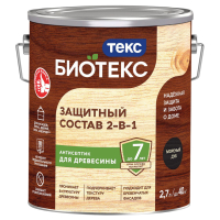 BIOTEKS / БИОТЕКС защитный состав 2 в 1 лессирующий антисептик для деревянных фасадов (2,7 л)