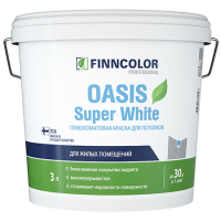 FINNCOLOR OASIS SUPER WHITE / ФИННКОЛОР ОАЗИС СУПЕР ВАЙТ краска для потолков супербелая, глубокоматовая (3л)
