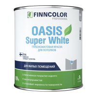 FINNCOLOR OASIS SUPER WHITE / ФИННКОЛОР ОАЗИС СУПЕР ВАЙТ краска для потолков супербелая, глубокоматовая (0,9л)