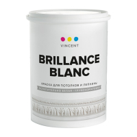 VINCENT BRILLANCE BLANC I 2 / ВИНСЕНТ БРИЙАНС БЛАН краска для потолков и лепнины ослепительно белая, г-мат, база А, 0,9л