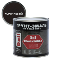 DALI / ДАЛИ грунт-эмаль по ржавчине 3 в 1 графитовая алкидная матовая коричневый 0,75 л