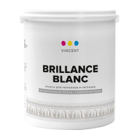 VINCENT BRILLANCE BLANC I 2 / ВИНСЕНТ БРИЙАНС БЛАН краска для потолков и лепнины ослепительно белая, г-мат, база А, 2,25л