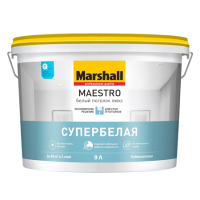 MARSHALL MAESTRO / МАРШАЛЛ МАЭСТРО БЕЛЫЙ ПОТОЛОК ЛЮКС краска для потолков, матовая 9л