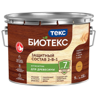 ТЕКС БИОТЕКС защитный состав 2-в-1, для наружных работ, орегон (9л)
