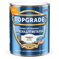 TOPGRADE (HAMMERITE) / ТОПГРЕЙД краска для металла 3в1 гладкая прямо на ржавчину глянцевая, RAL9003 белый, 0,75л