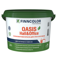 FINNCOLOR OASIS HALL@OFFICE 4 / ФИННКОЛОР ОАЗИС ХОЛЛ@ОФФИС 4 краска для стен и потолков устойчивая к мытью, глубокоматовая, база A (2,7л)