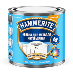 HAMMERITE краска для металла интерьерная полуматовая, база под колеровку BC, бесцветный, 0,5л