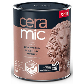BRITE CERAMIC краска для кухонь и ванных комнат, шелковисто-матовая, база А (0,9 л)