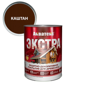 АКВАТЕКС-ЭКСТРА защит.-декор. покрытие для дерева, алкидное, полуглянц, каштан (0,8 л) new