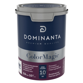 DOMINANTA ColorMagic краска интерьерная прочная, с эффектом самоочистки, матовая, база BW, 0,9л