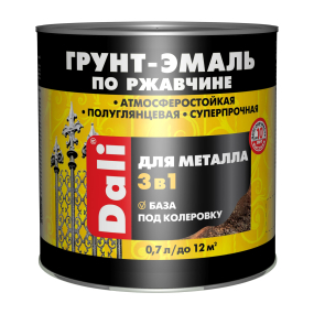 DALI грунт-эмаль по ржавчине 3 в 1 для внутренних и наружных работ, база C, 0,7л