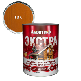 АКВАТЕКС-ЭКСТРА защит.-декор. покрытие для дерева, алкидное, полуглянц, тик (0,8 л) new