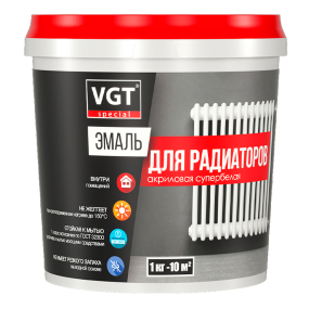 VGT ВД-АК-1179 ПРОФИ эмаль для радиаторов, матовая, супербелый, 1кг
