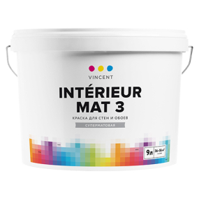 VINCENT INTERIEUR MAT I 3 краска для стен и обоев, суперматовая, ЖБ, белый, 9л
