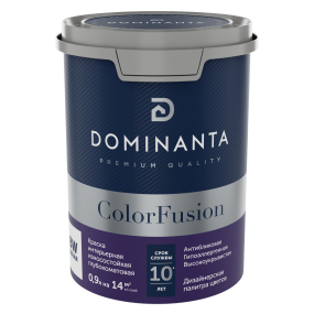 DOMINANTA ColorFusion краска интерьерная износостойкая, глубокоматовая, база BW, 0,9л