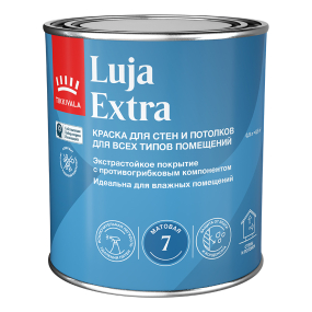 TIKKIVALA (TIKKURILA) LUJA EXTRA 7 краска для влажных помещений антигрибковая матовая, база A, 0,9 л