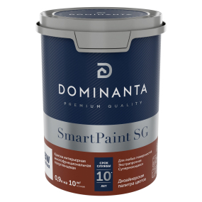 DOMINANTA SmartPaint SG краска интерьерная многофункциональная, суперстойкая, полуглянцевая, база BW, 0,9л
