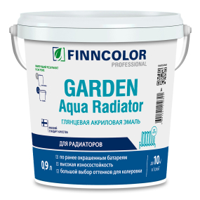 FINNCOLOR GARDEN AQUA RADIATOR эмаль акриловая для радиаторов глянцевая, база А, 0,9л