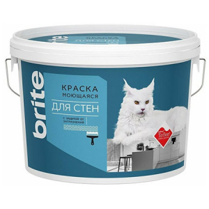 Brite / Брайт краска для стен моющаяся с защитой от загрязнений на основе тефлона   